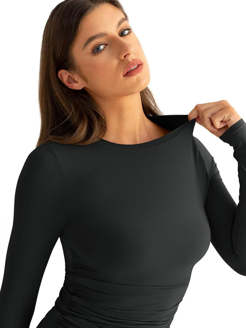 Chic Ruched Long Sleeve Tee